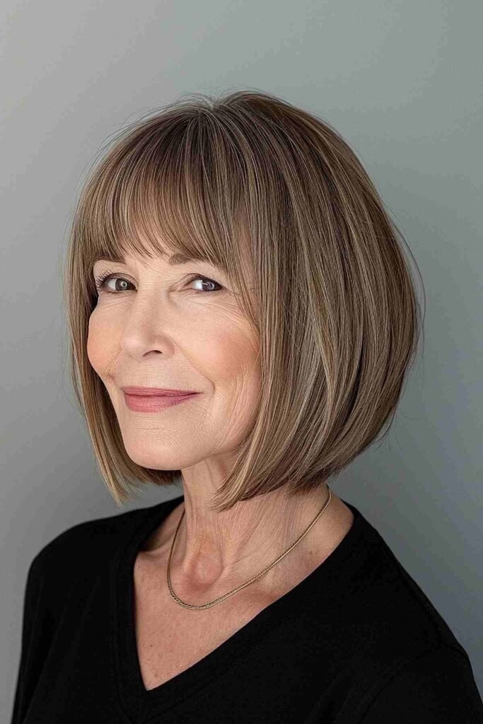 Classic Chin-Length Bob with Full Bangs