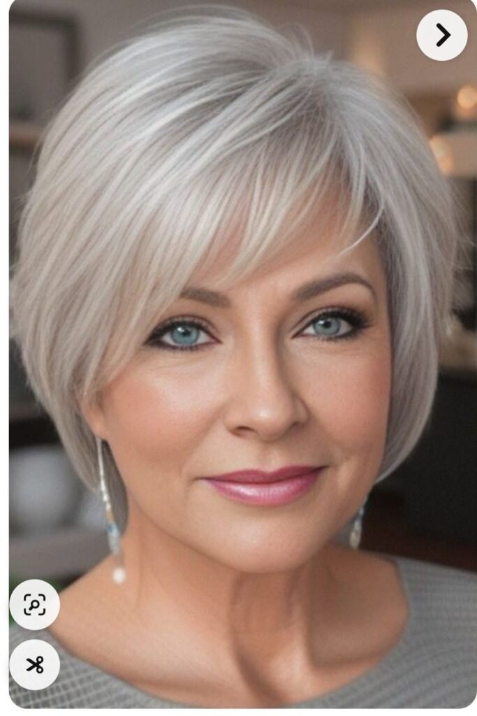 Classic Rounded Bob with Side-Swept Bangs
