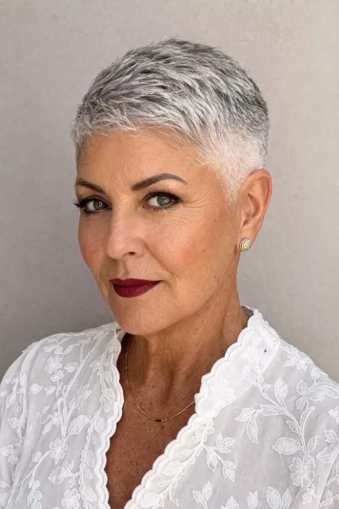 Cropped Tapered Fade with Silver Tones