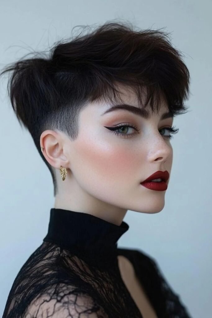 48. Edgy Pixie Cut with Undercut Details