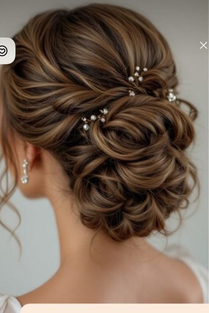Elaborate Low Updo with Jeweled Accents