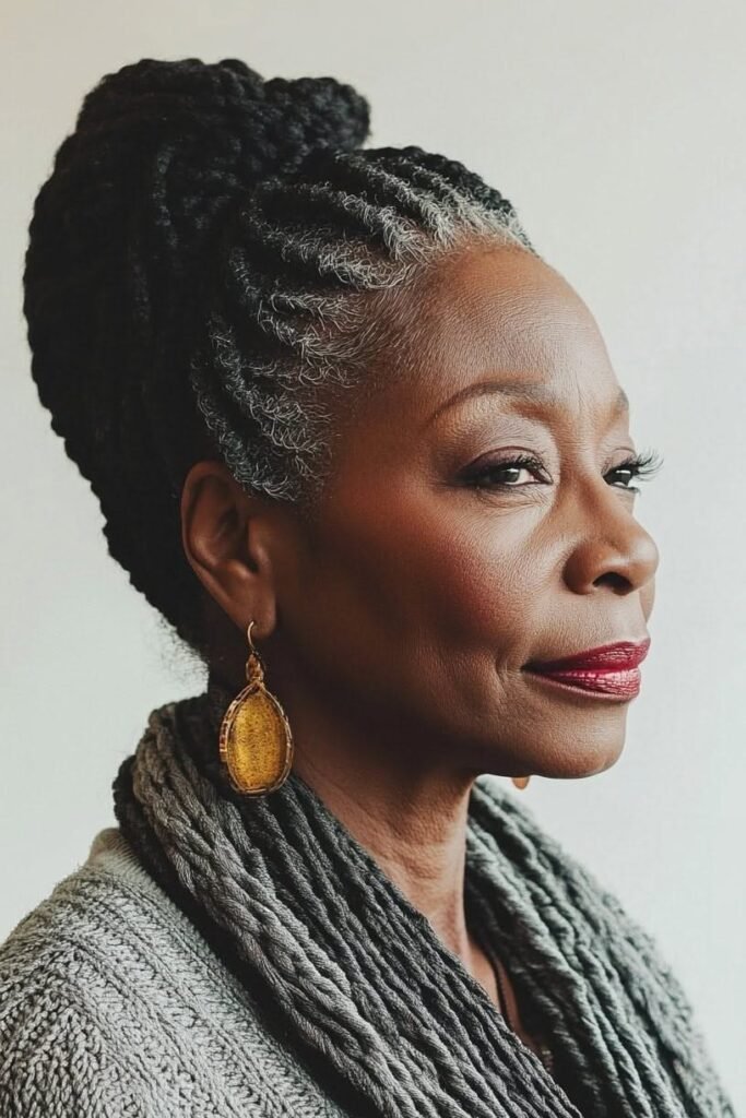 High Updo with Braided Texture