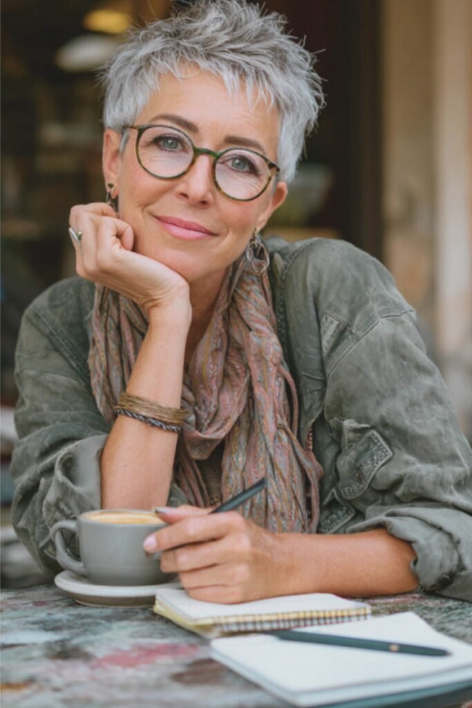Layered Pixie Cut with Side-Swept Fringe