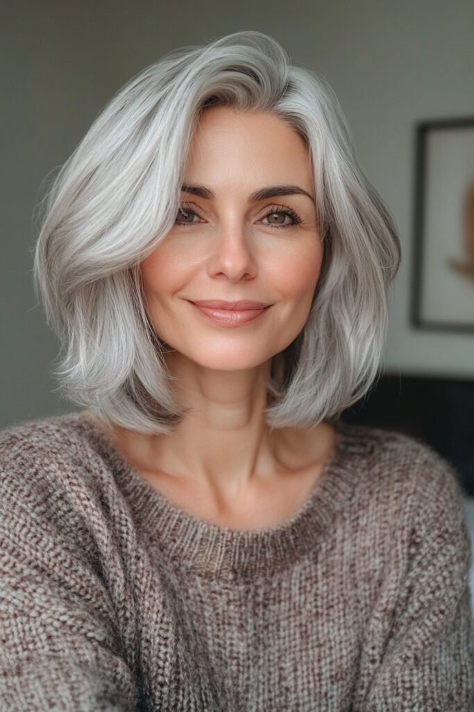 Layered Silver Bob with Volume