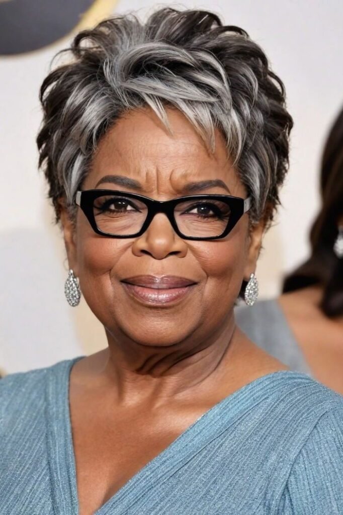 Layered Silver Pixie with Feathered Texture