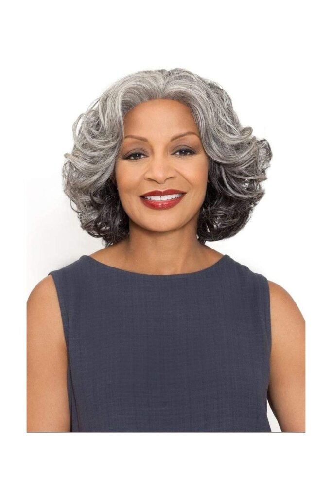 Layered Wavy Grey Bob