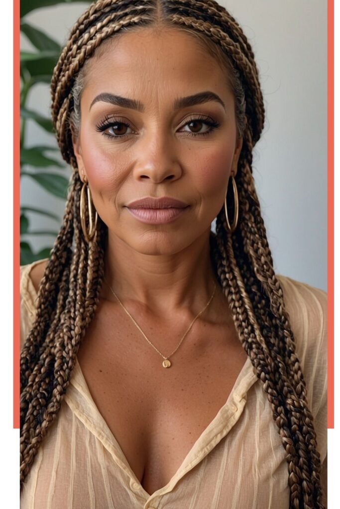 Long Brown Braided Hairstyle