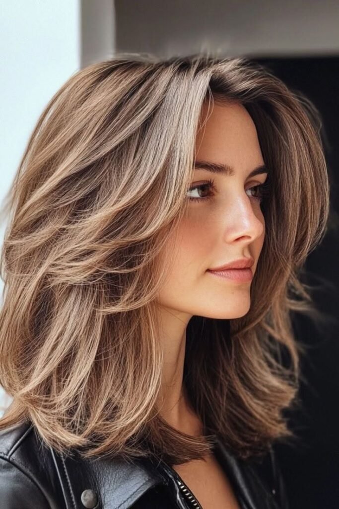 Modern Layered Cut with Face-Framing Volume