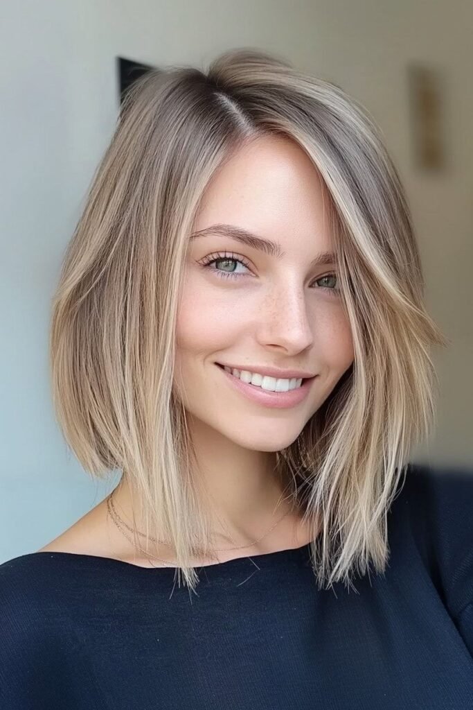 Polished Blonde Bob with Face-Framing Strands