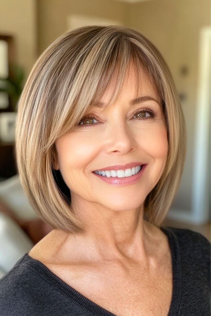 Polished Bob with Soft Side-Swept Bangs