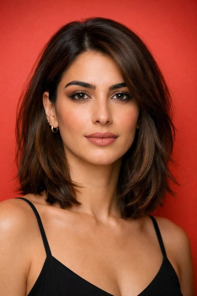 Polished Brunette Bob with Soft Layering
