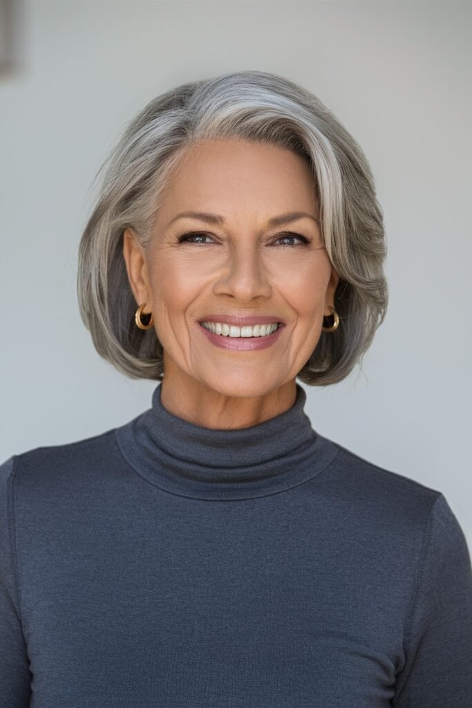 Polished Side-Parted Bob with Soft Inward Curls
