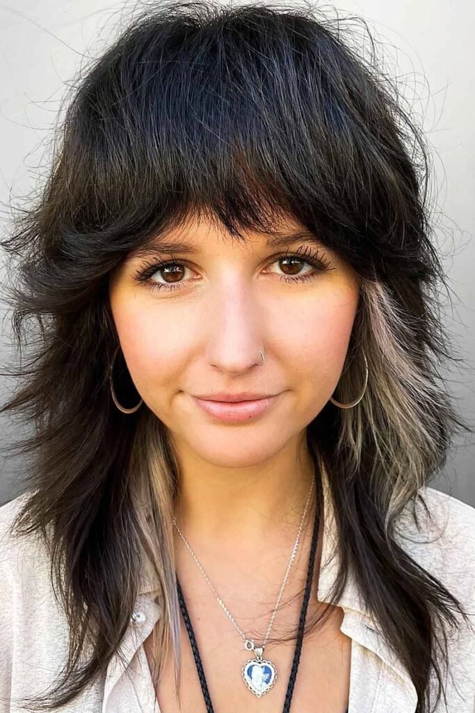 Shaggy Layered Cut with Dark and Light Contrast