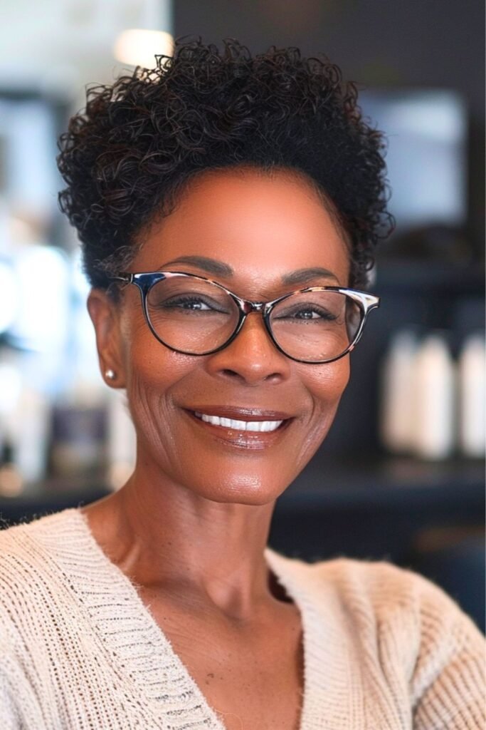 Short Curly Dark-Rooted Silver Pixie