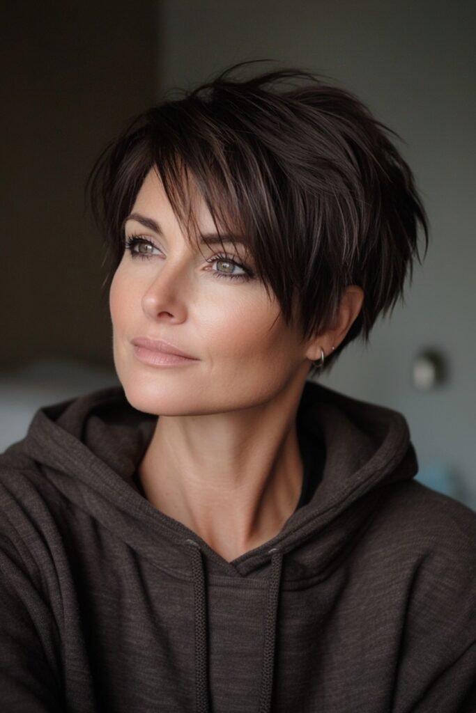 Short Layered Pixie with Feathered Finish