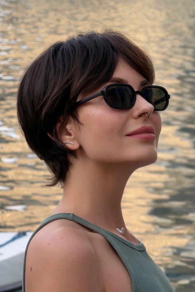 Short Messy Brunette Shag