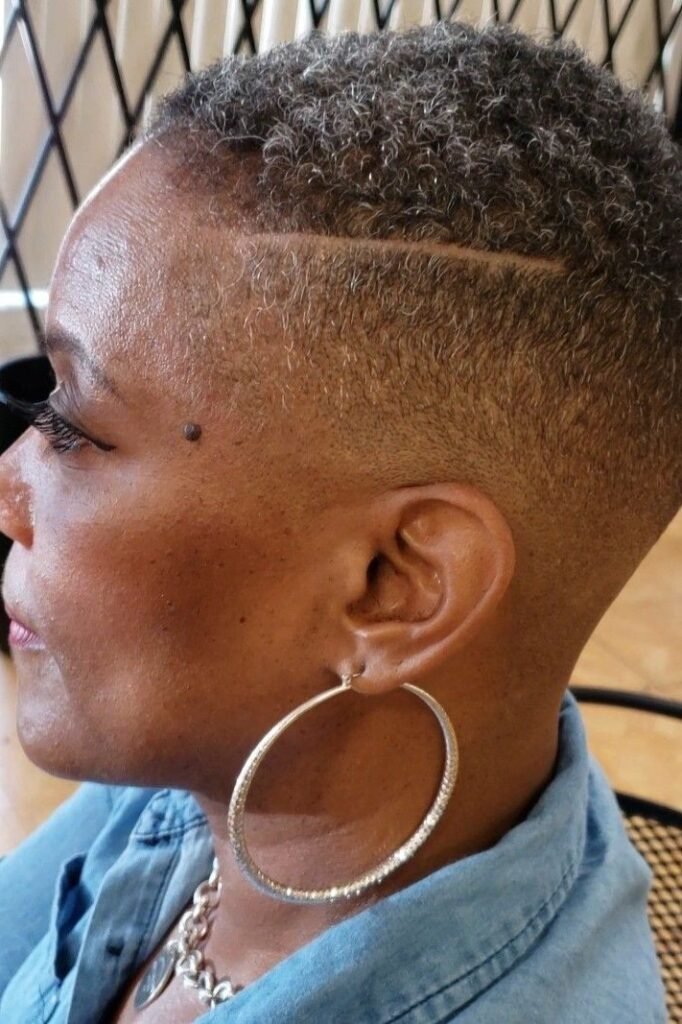 Short Textured Crop with Faded Sides