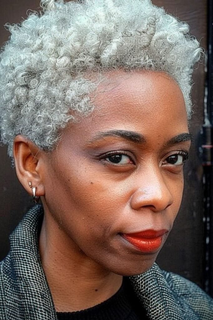 Short Textured Gray Pixie