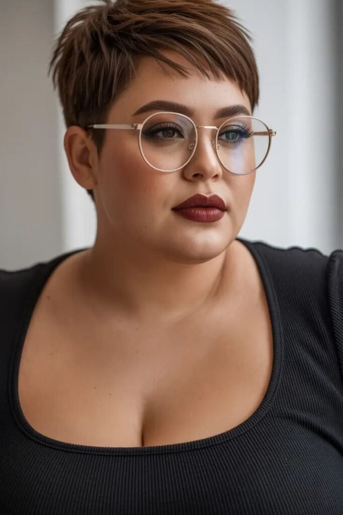 Short Textured Pixie Cut with Side-Swept Bangs