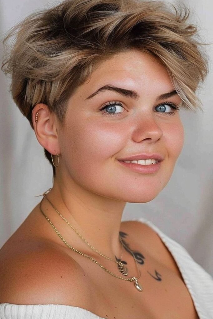 Short Textured Pixie with Undercut Sides