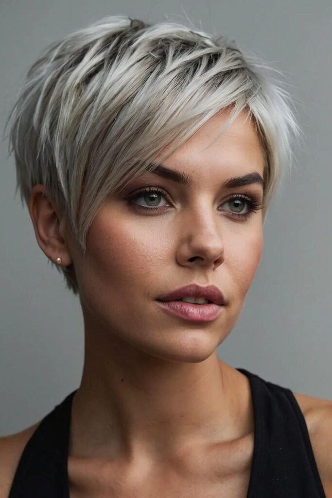 Sleek Asymmetrical Pixie with Texturized Ends
