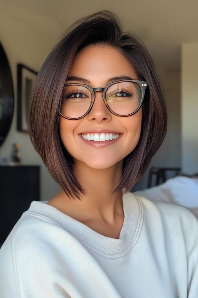 Sleek Classic Bob with Soft Side-Swept Bangs