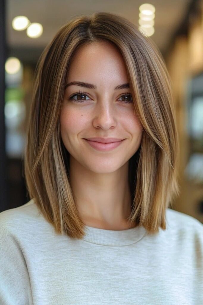 Sleek Mid-Length Cut with Face-Framing Layers