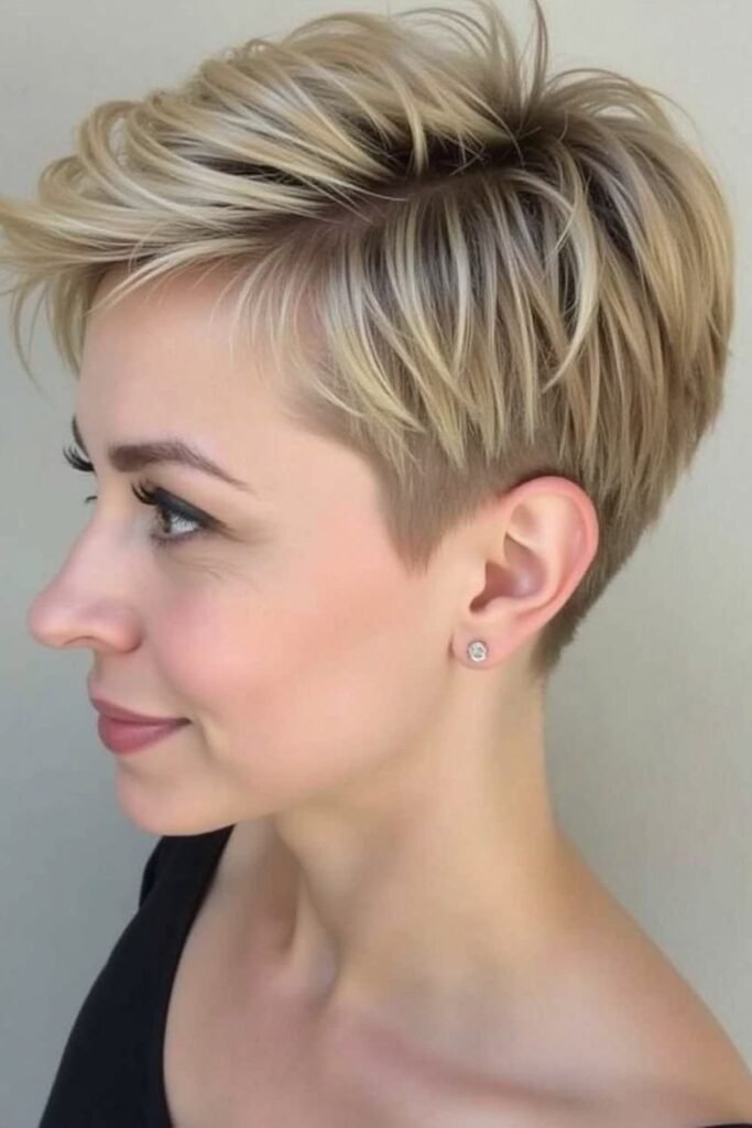 22. Sleek Pixie Cut With Tapered Sides