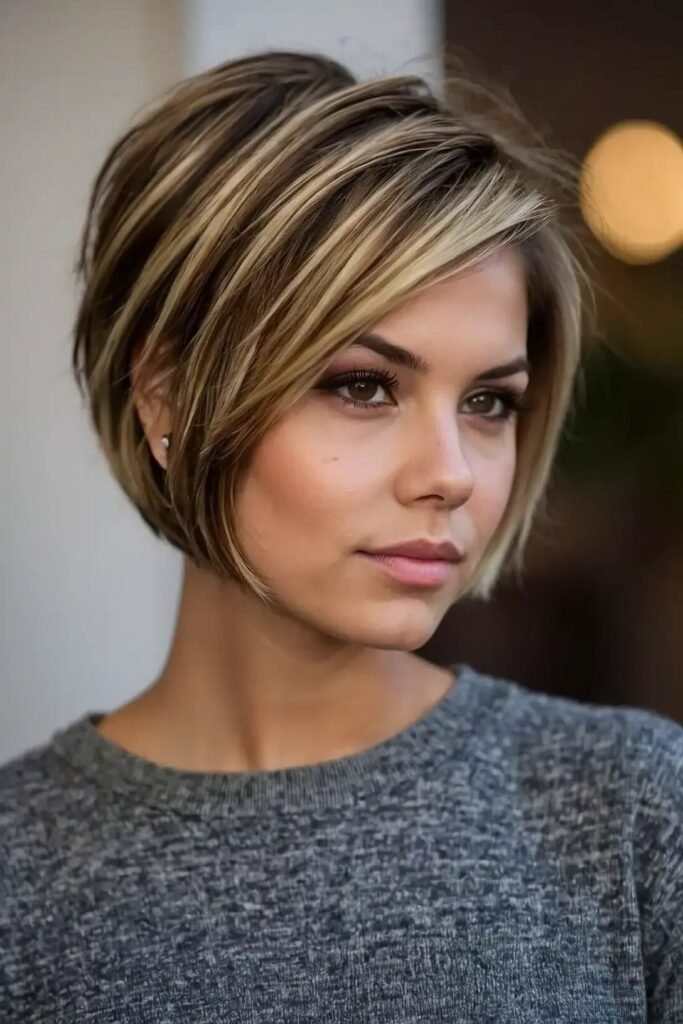 Sleek Side-Parted Bob with Subtle Highlights