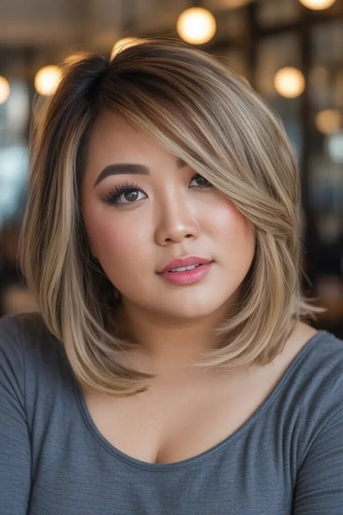 Smooth Blonde Shoulder-Length Cut with Layers