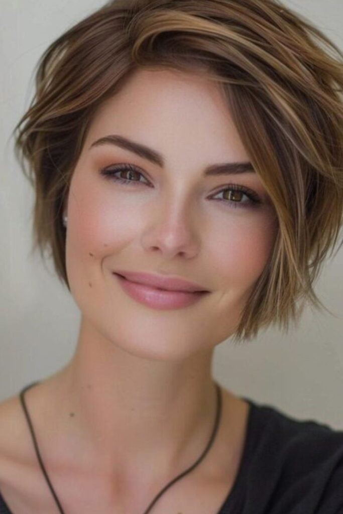 Soft Layered Bob with Subtle Highlights