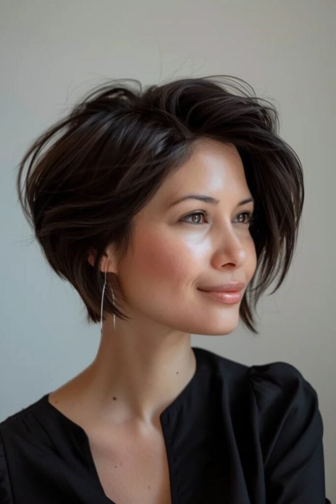 Soft Layered Bob with Voluminous Styling