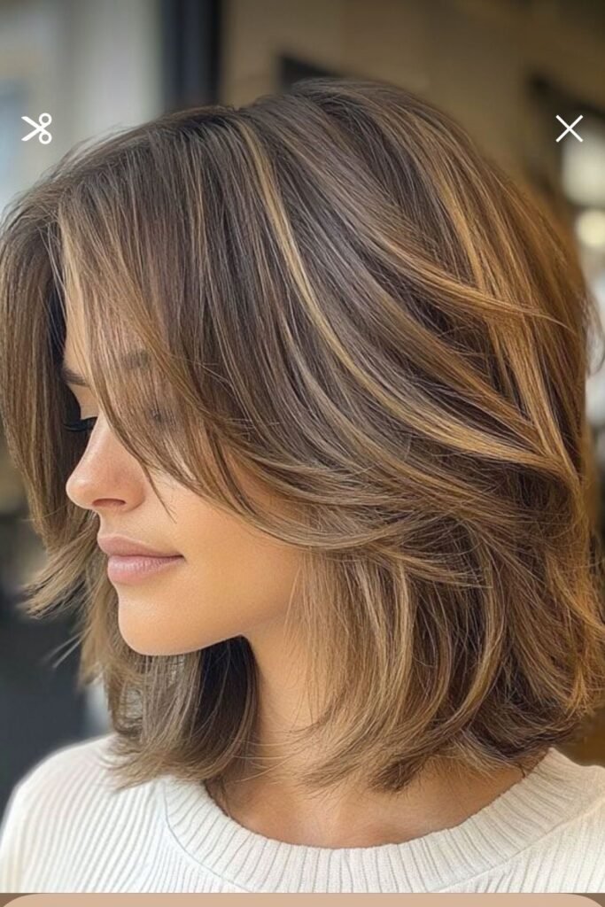 Soft Layered Cut with Curtain Bangs