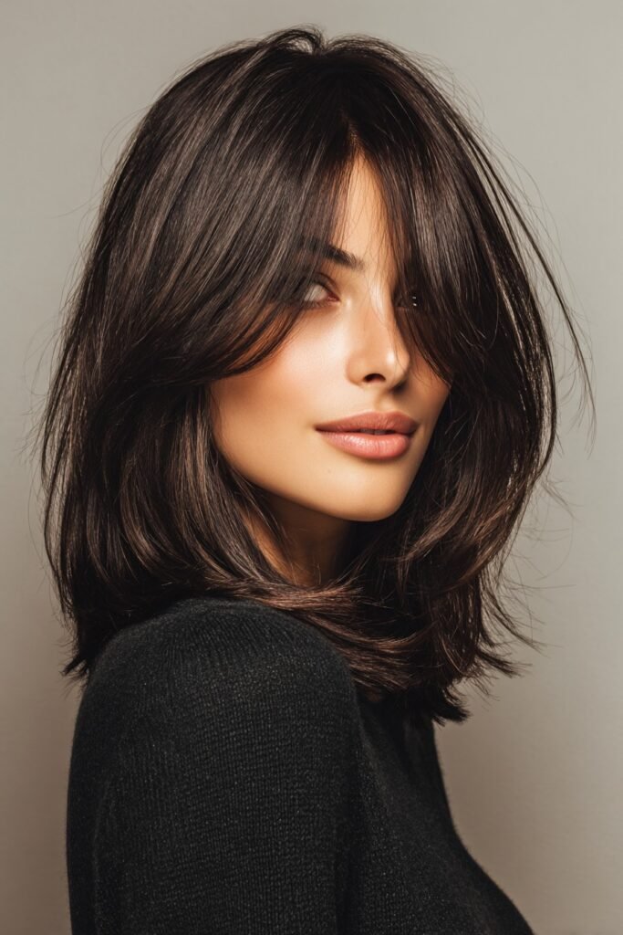 Soft Layered Lob with Wispy Face-Framing Layers