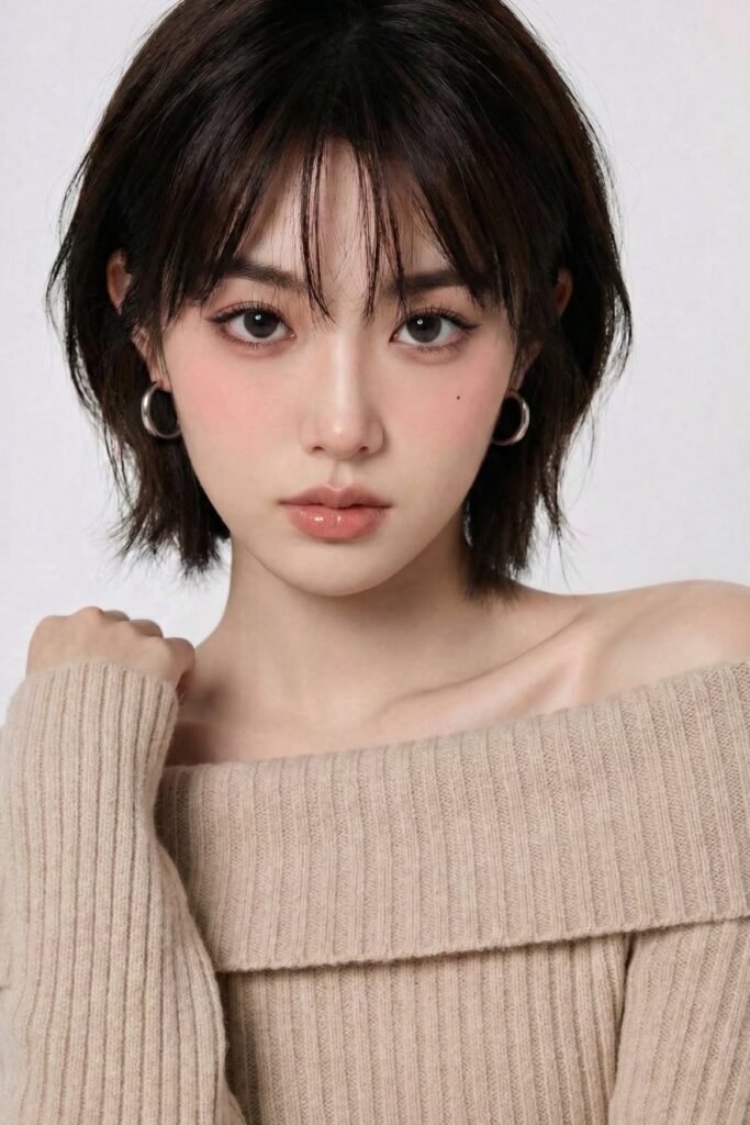 Soft Textured Bob with Thin Piecey Bangs