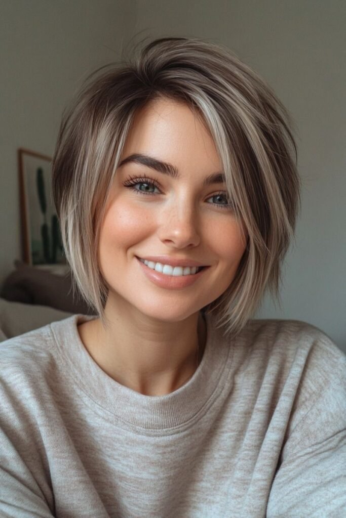 Textured Ash Blonde Bob with Soft Layers