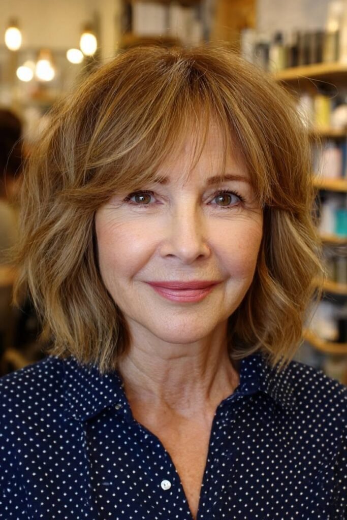 Textured Bob with Curtain Bangs