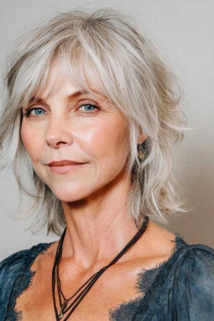 Textured Bob with Curtain Bangs