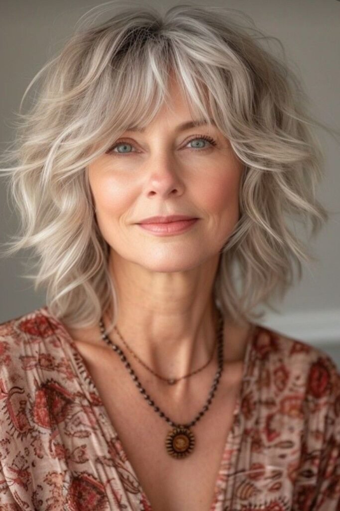 Textured Bob with Curtain Bangs