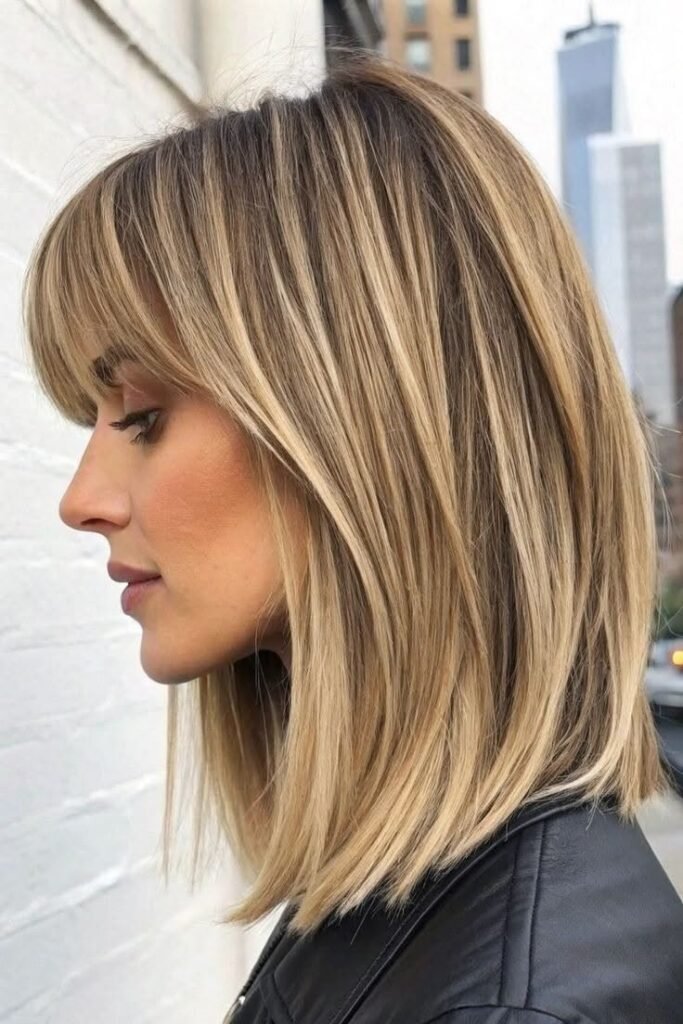 Textured Bob with Curtain Bangs