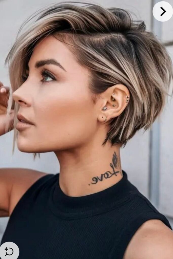 Textured Pixie Bob with Side-Swept Bangs