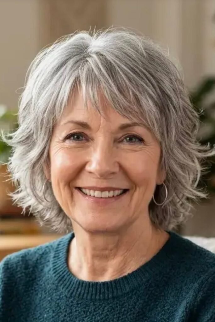 Textured Shag Bob with Soft Fringe