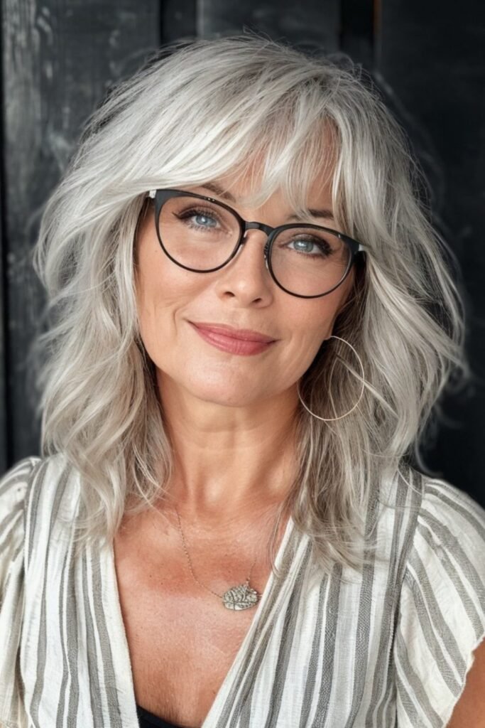 Textured Shag Bob with Wispy Bangs