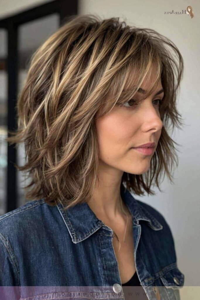 Textured Shag with Wispy Bangs