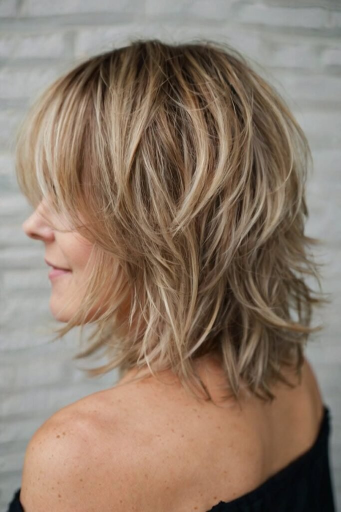 Textured Shaggy Cut with Soft Layers and Fringe