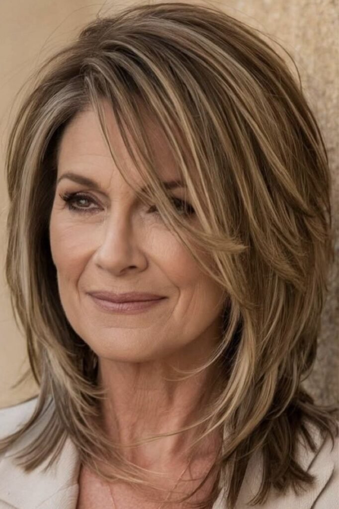 Textured Shoulder-Length Cut with Face-Framing Layers