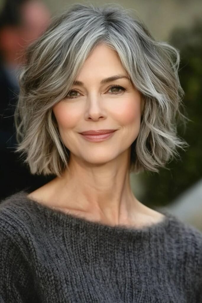 Textured Wavy Bob with Soft Layers