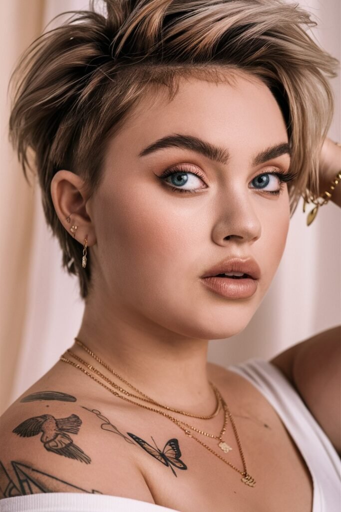 Tousled Ash Blonde Pixie with Asymmetrical Bangs