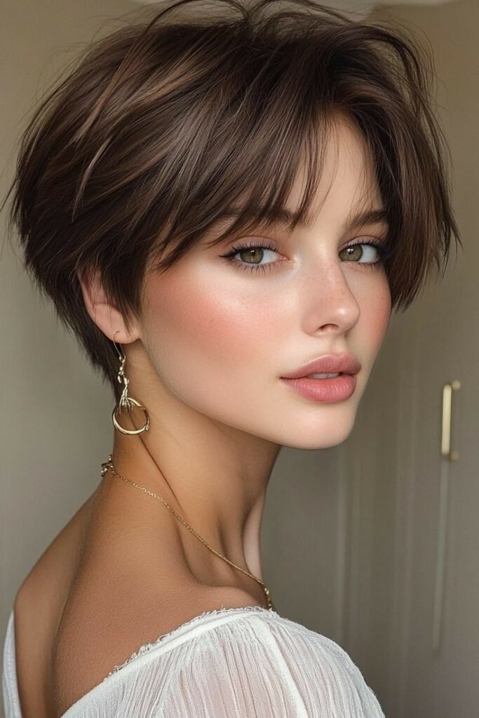 Voluminous Layered Pixie with Feathered Texture