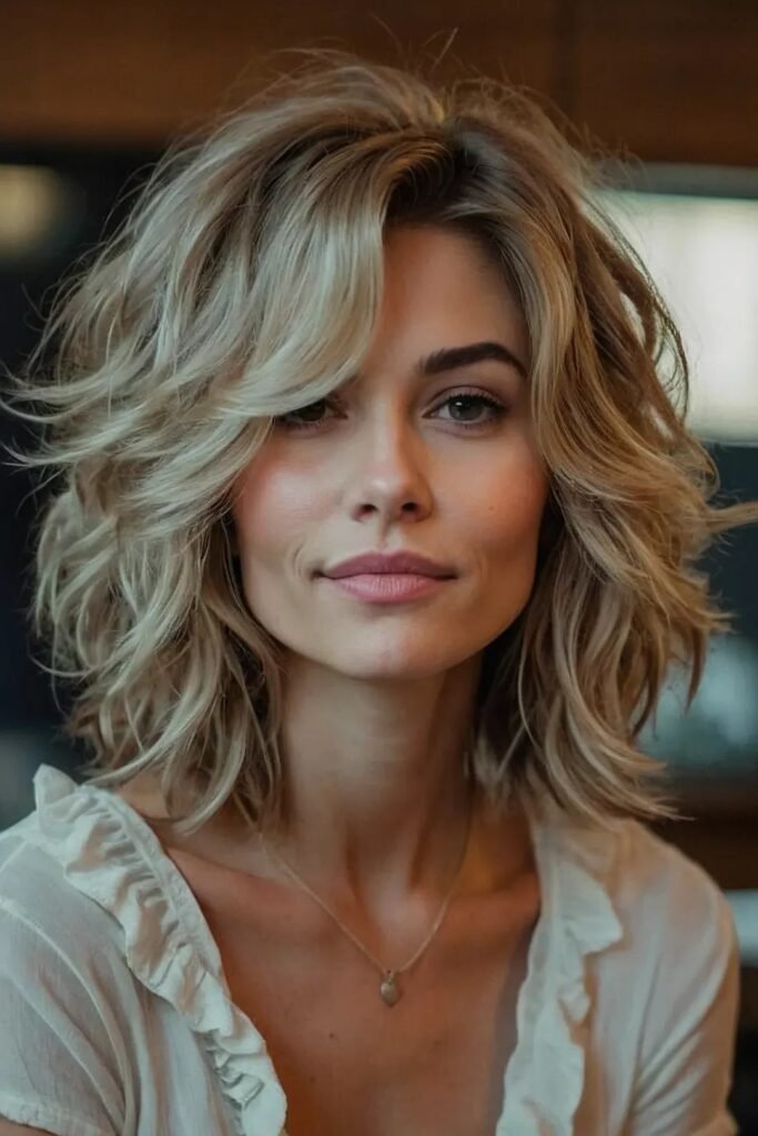 Voluminous Wavy Bob with Soft Layers